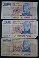 Argentina Modern Hyperinflation $1 Million Bills