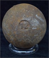 Antique 12 Pound Cast Iron Cannon Ball