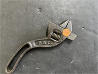 B & C 8\" Adjustable Curved Wrench