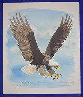 1970 Gene Gray American Bald Eagle Signed Print