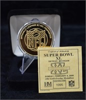 24K Gold CLAD 2006 Superbowl XL NFL Football Coin