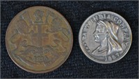 1835 East India Company Copper & Silver Token