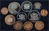 Uncirculated Trinidad Wildlife Proof Coins; 12 Pcs