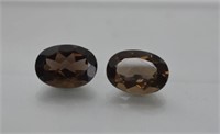 10.51ct Pair of Smoky African Quartz Oval Cut