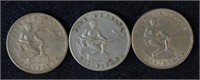 Uncirculated U.S. Philippines 5 Cent Coins; 3 Pcs