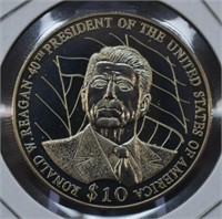 $10 President Ronald Reagan Historical Proof Coin