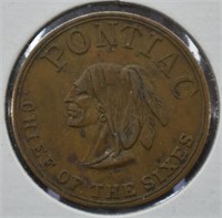 1956 Pontiac Michigan General Motors Indian Coin