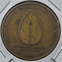 WWII Combat Veteran Challenge Coin, 63rd Infantry