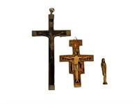 Two Antique Crucifix and Madonna