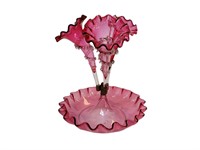Cranberry Victorian Epergne