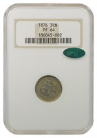 Very Choice Proof 1876 Nickel Three-Cents