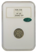 Choice Proof 1878 Nickel Three-Cents