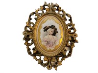 Porcelain Oval Plaque of French Lady