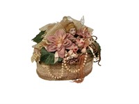 Wicker and Fabric Basket