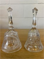 Vintage Glass Bell Diamond Pattern & etched