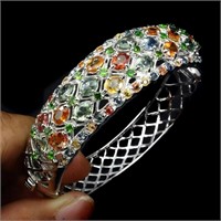 Natural Fancy Sapphire Chrome Diopside Bangle