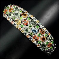 Natural Fancy Sapphire Chrome Diopside Bangle
