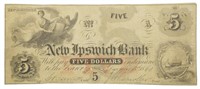 New Hampshire. New Ipswich. 1863 $5 Note