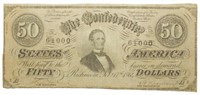 Confederate States. 1864 Blue Back $50