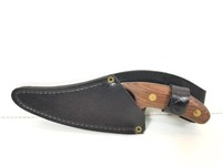 Wood Handled Belt Knife w/Sheath