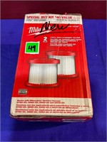 Milwaukee 2 pc HEPA Replacement Filters New