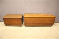 2 ANTIQUE DOVE TAILED CHESTS: