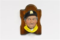 Collectable Fisherman Head on Mounting Plaque