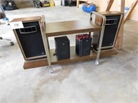 Vintage Record Player Cart w/ Speakers