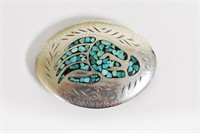 Turquoise Bear  Claw Belt Buckle