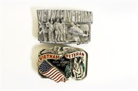 2 Vietnam Veteran Belt Buckles