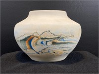 Native American Nemadji Pottery Vase, Swirl Clay