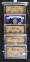 5 Sets: $2.65 face value 90% Silver, misc. coins.