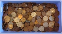 Approx. 1000 Wheat Cents with 20 rough Nickels