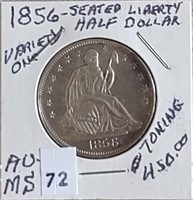 1856 Seated Liberty Half Dollar AU+