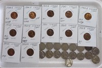 Lincoln Cents, "V" & Jefferson Nickels
