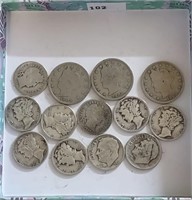 3 "V" Nickels and 10 Dimes