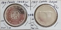 2 Canadian Silver Dollars