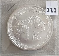 2022 Year of the Tiger 1 Troy Oz. Silver Round