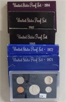 U.S. Proof Sets 1971, 1972, 1980, 1981, 1984