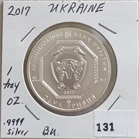 2017 Ukraine 1 Troy Oz. .999 Silver BU