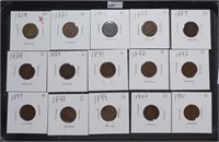 15 Indian Cents 1859 - 1901