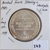 Minted from Strategic Stockpile .999 Silver 1 Oz.