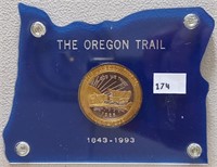 Oregon Trail 1 Troy Oz. Silver (gold plated) .999