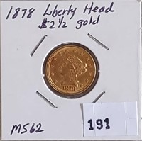 1878 $2.50 Gold Liberty MS62