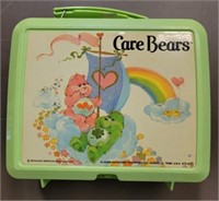 Plastic Care Bears lunchbox w/ thermos