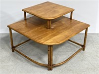 Heywood Wakefield 2-tier wood corner table