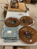 Decorative bowls and cheese platters
