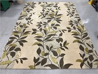 Large 8x11ft green leaf area rug