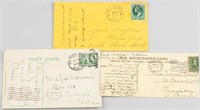 3 Assorted American Stamps w/ Postcards Envelope