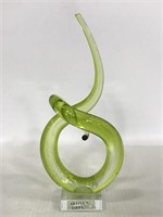 Green swirl modern art piece